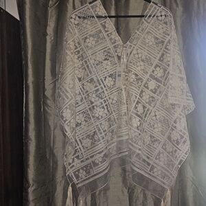 Shyanne Cream Lace Poncho Blouse